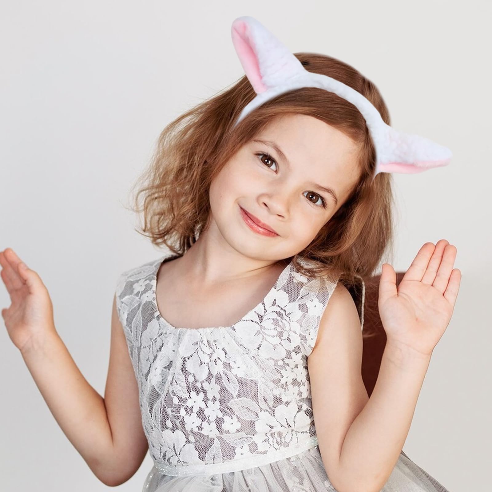 FUIPVGI 3 Pcs Animal Head Bands Sheep Ears on Head band Lovely Animal Ears Headband Sheep Headband with Ear Lamb Childrens Fancy Dress White and Pink Lamb Animal Costume Accessories (3 Pcs) (3) - Image 4
