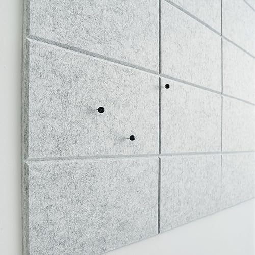 Miniatura 3 de Tablero de corcho grande para oficina, paquete de 24 unidades, alternativa al tablero de fieltro negro, azulejos de fieltro para decoración de pared