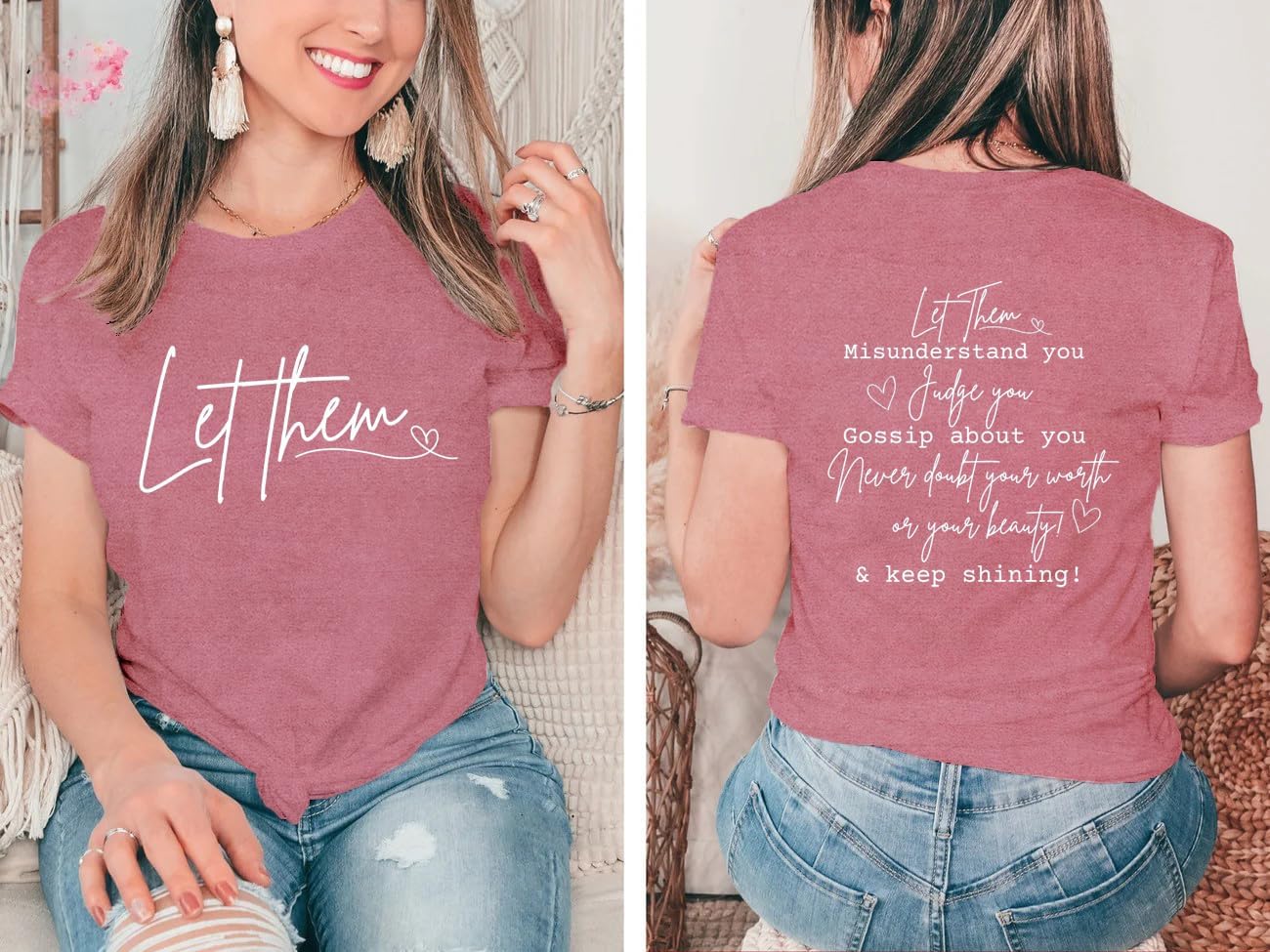 LBP Let Them Shirt for Women Mental Health T-Shirt Inspirational Tees Motivational Tops - Image 4