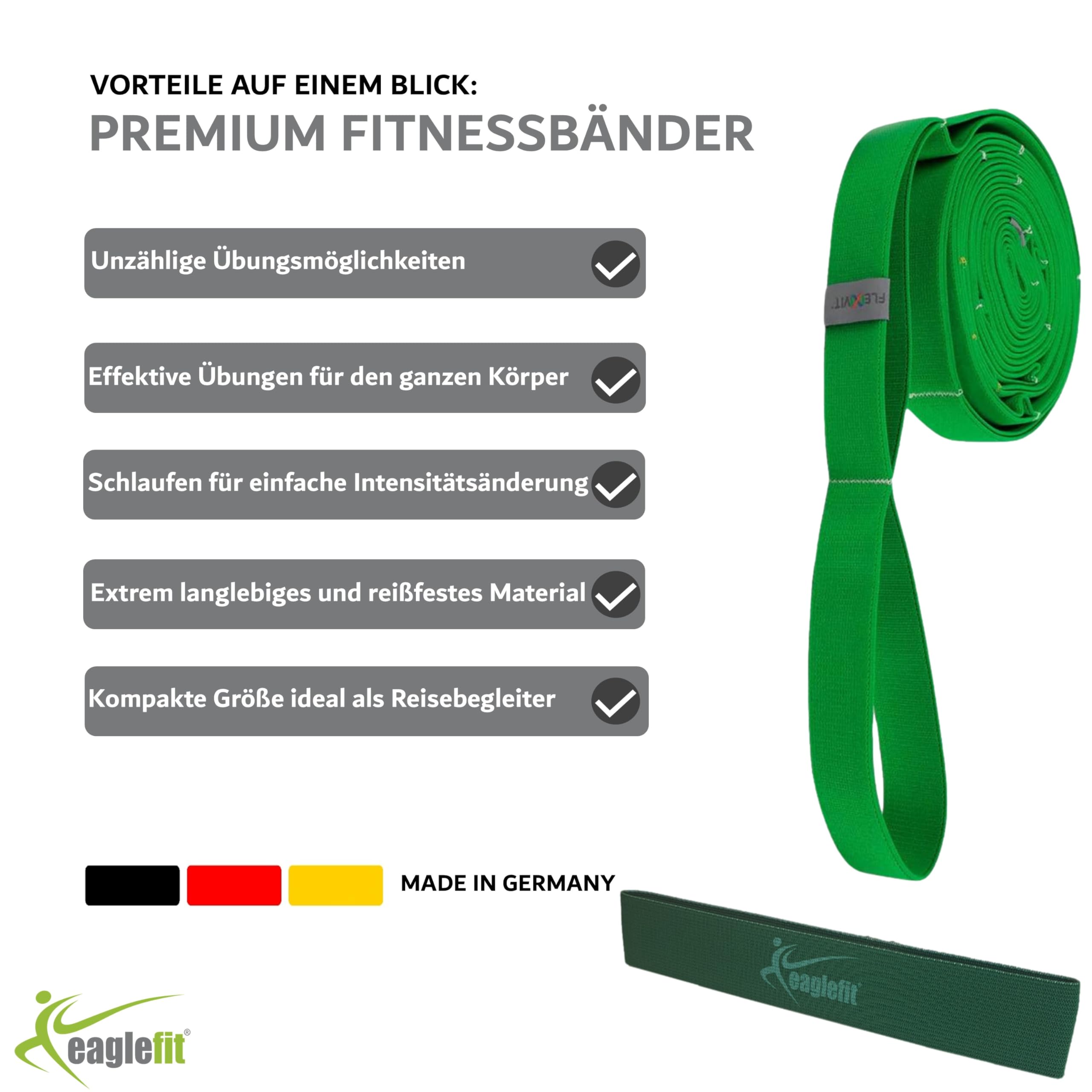 eaglefit - Trainings-Bänder-Set: Miniband und Multiband - Widerstandsbänder für Ganzkörpertraining und EMS-Training - Fitnessbänder verwendbar mit/ohne EMS - Training für Oberkörper und Po