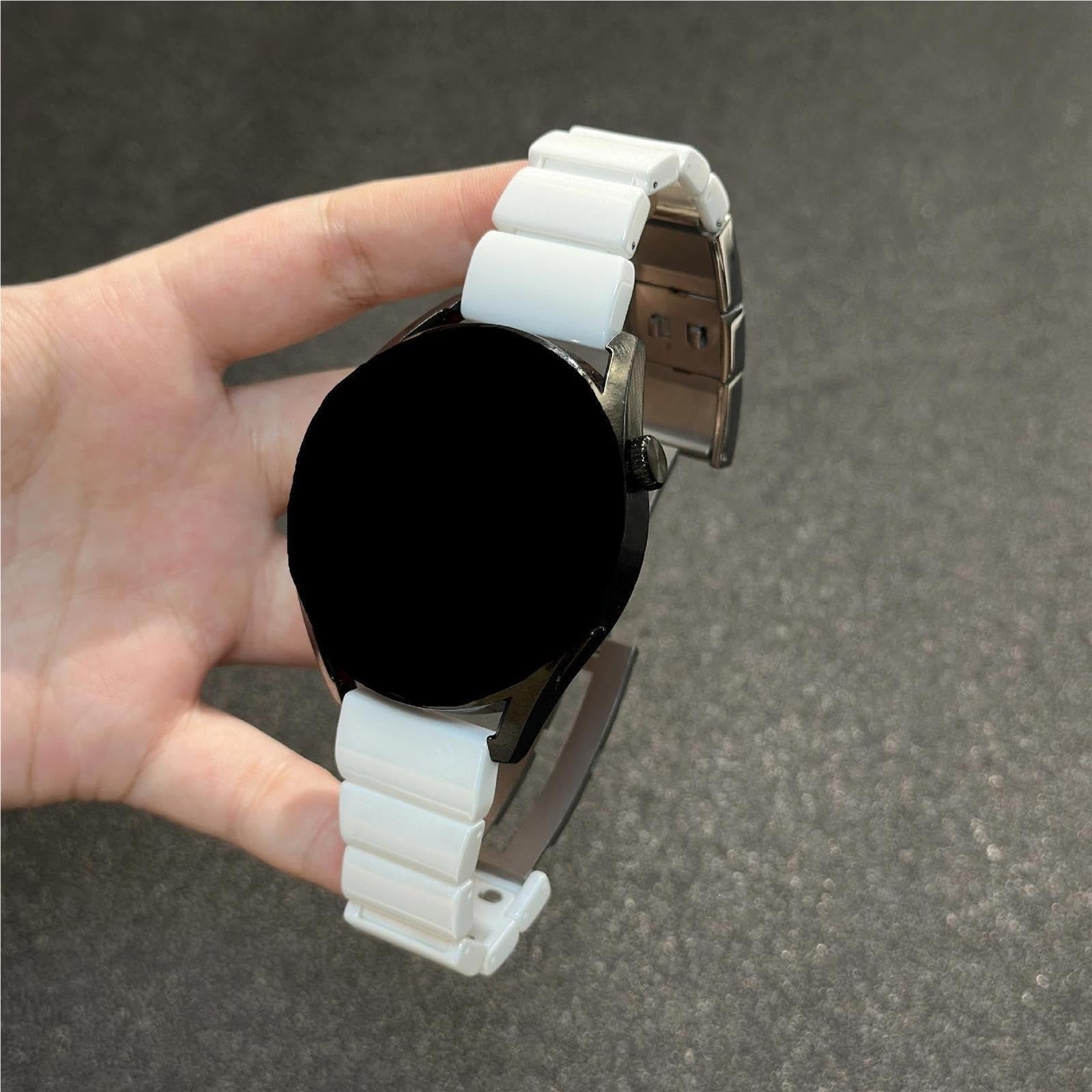 cinturino dell'orologio Polsino da uomo classico in ceramica nero con cinturino alla moda 18 mm 22