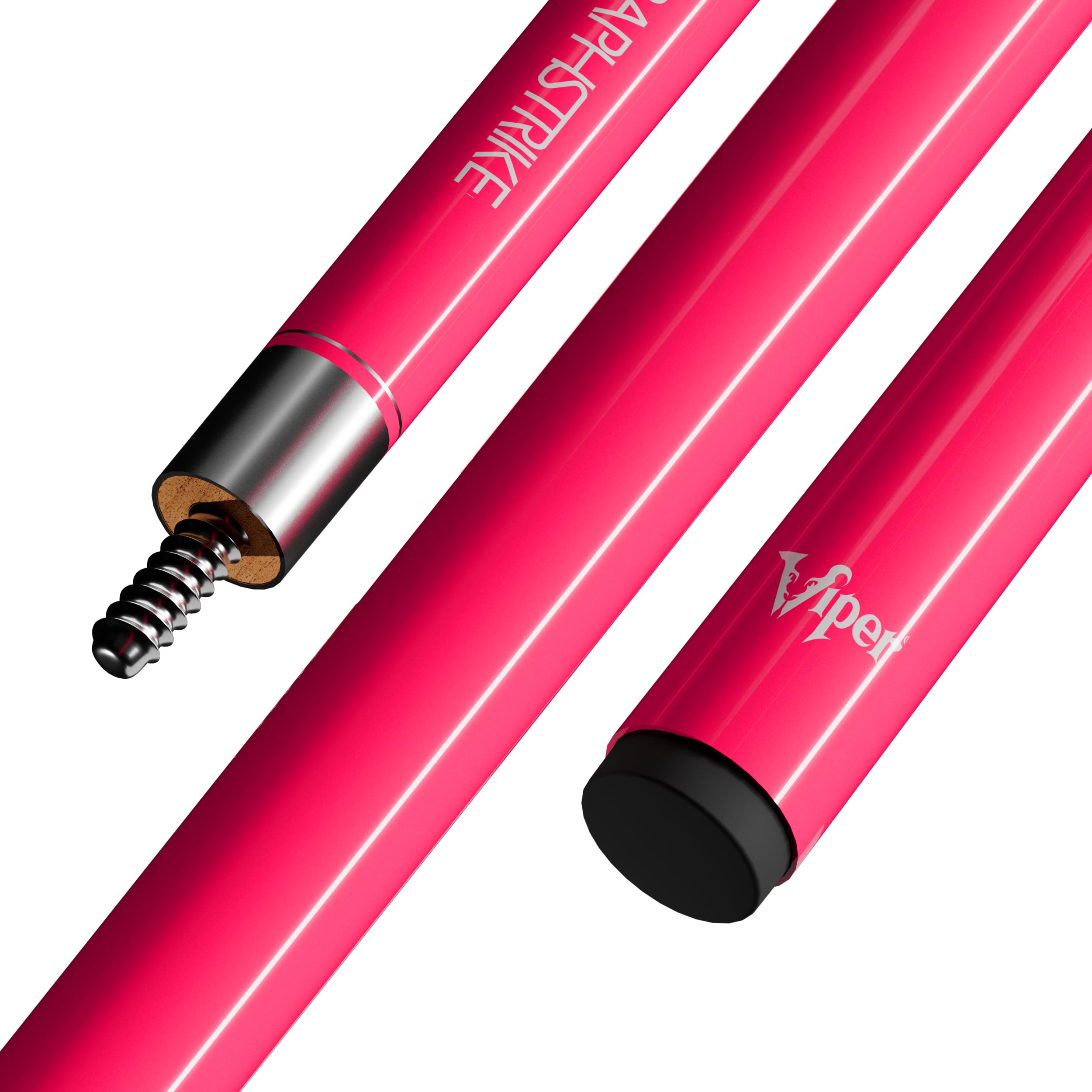 Viper Graphstrike 58" 2-Piece Fiberglass Graphite Composite Billiard/Pool Cue, Pink, Unwrapped