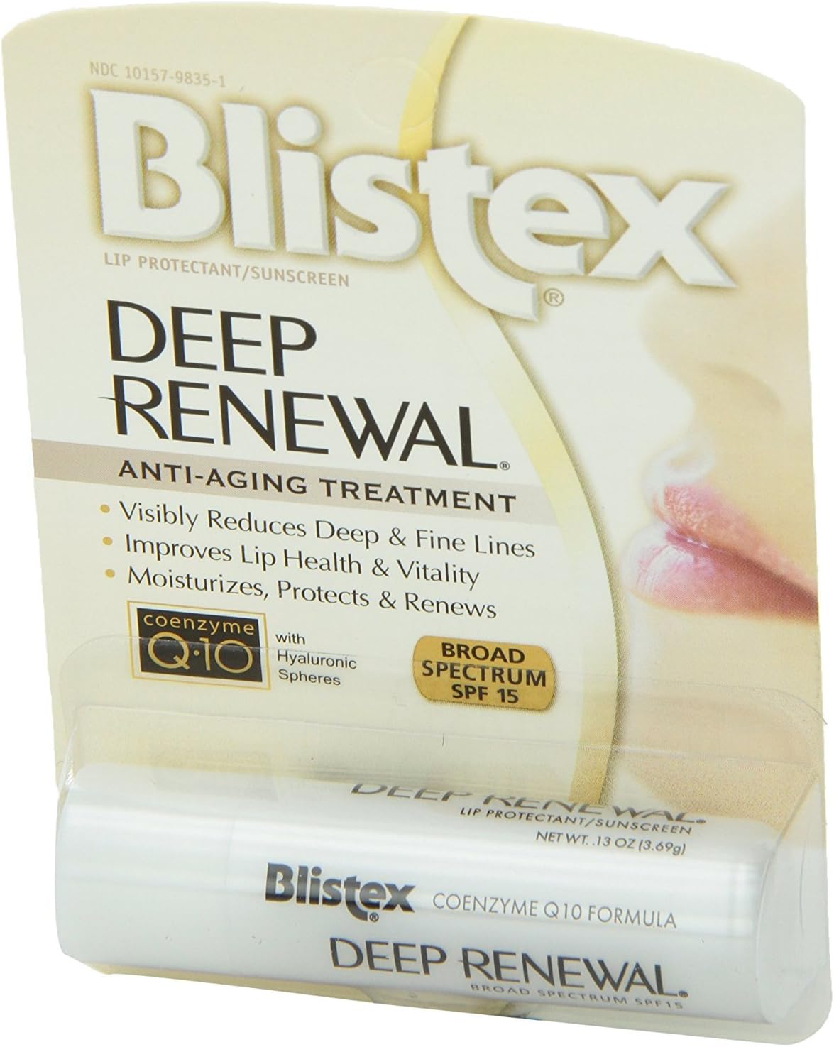 Blistex Deep Renewal, Anti-Aging Formula, 0.13 Ounce, Pack of 12 – Moisturizes, Protects & Revitalizes, Broad Spectrum SPF 15, For Younger Looking Lips, Softens & Smooths Lips, Hydrating Lip Balm