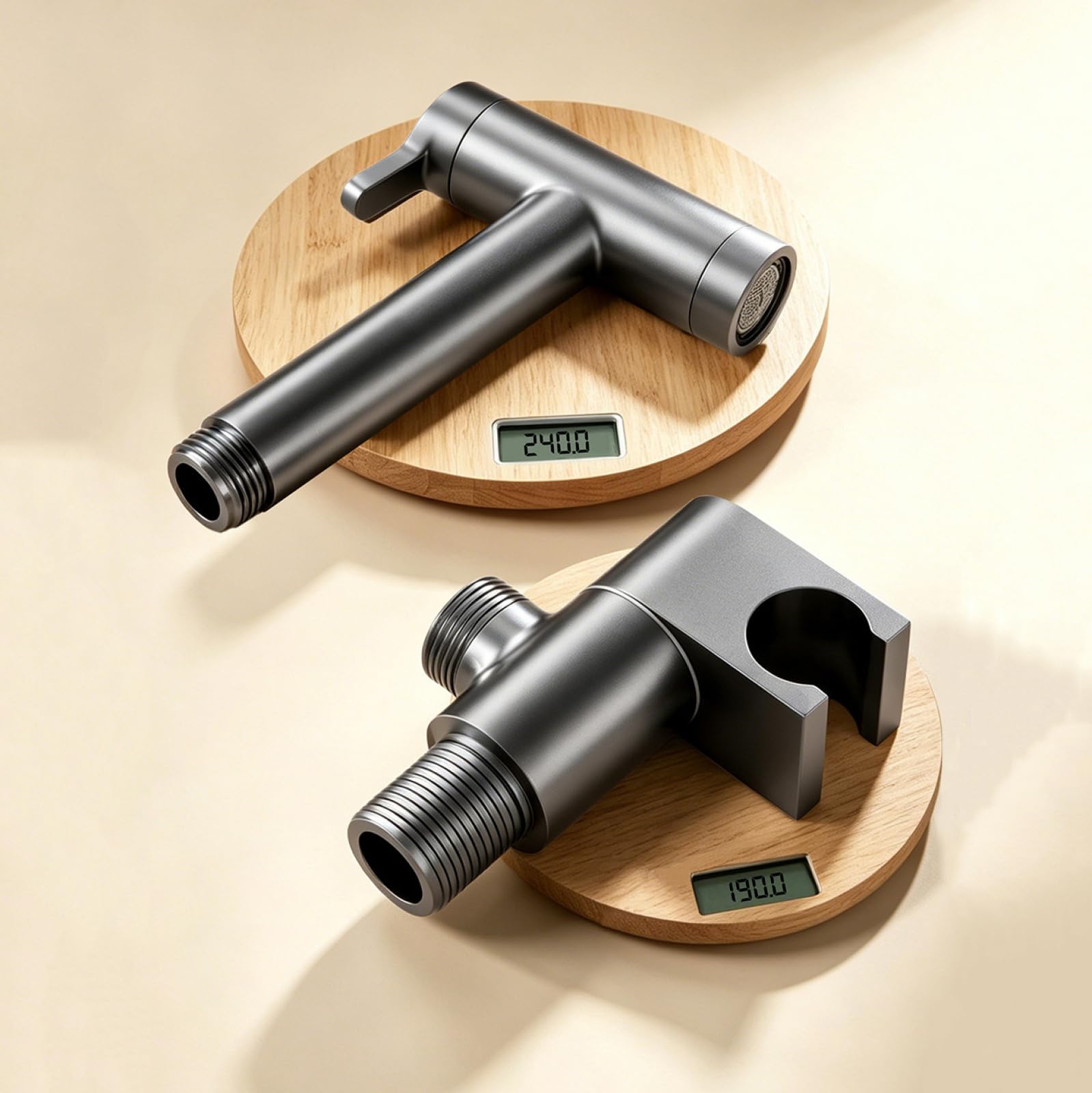 Kit Idroscopino per WC Doccetta per Bidet Portatile Parete In Ottone Include Tubo Doccia E Pistola A Spruzzo A Doppia Modalità,Grigio Canna Di Fucile