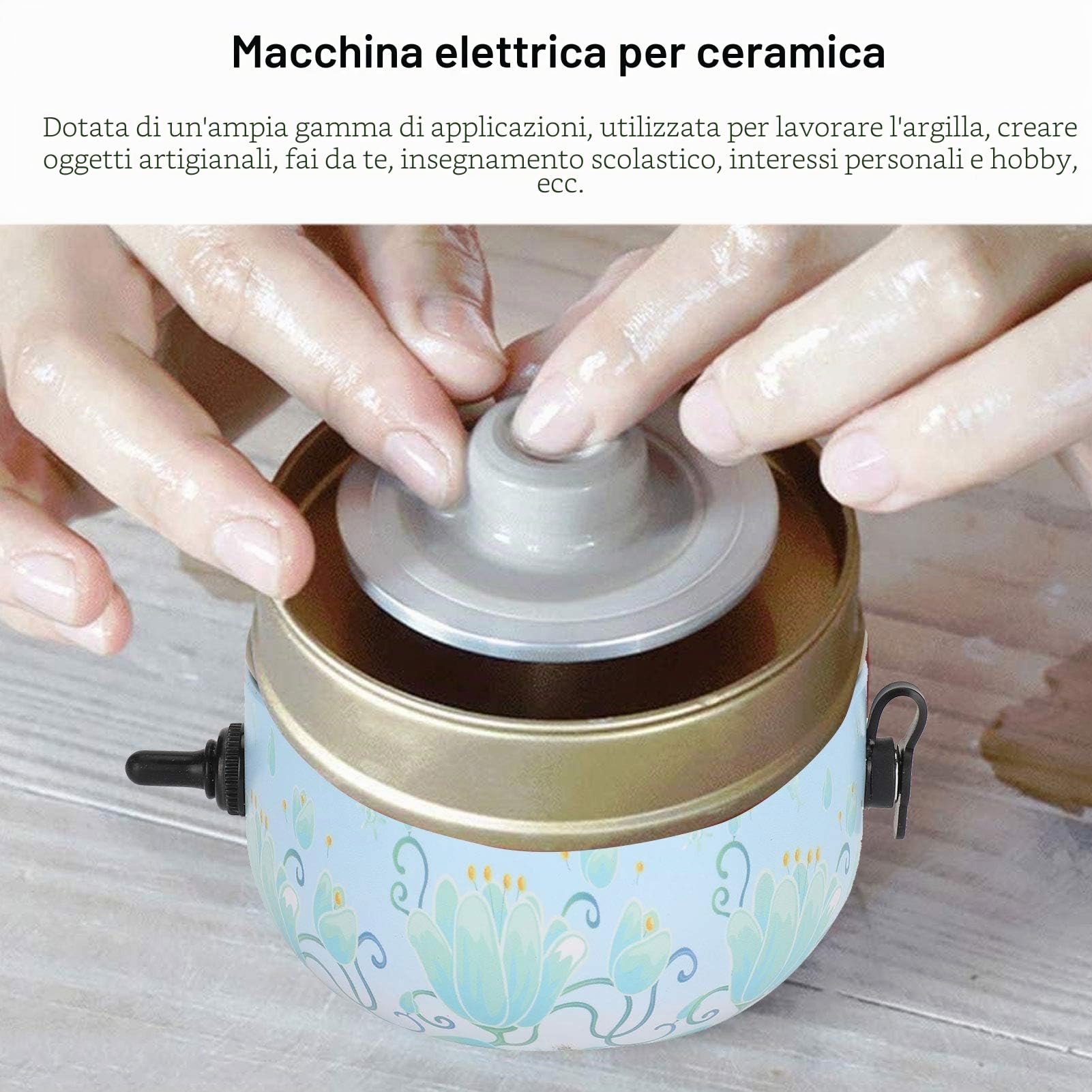 Pottery Wheel Machine Mini Macchina per la Formatura di Ceramiche Ruota in Ceramica Elettrica Attrezzatura Artigianale in Ceramica Artigianale Fai-da-te per Bambini/Principianti/Professionisti(io)