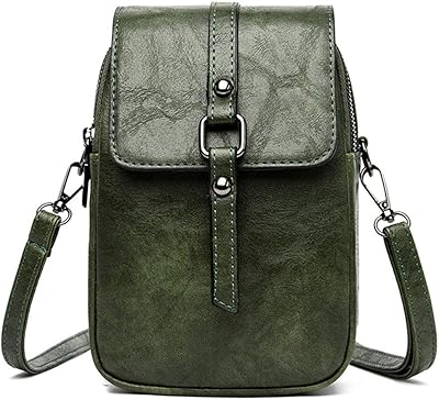 LassZone Women Crossbody Phone Bag leather Small Shoulder Wallet Bag Cell Phone Purse Headphone Hole Adjustable strap