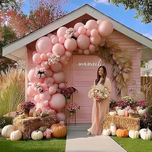 Miniatura 25 de Globos azules polvorientos de diferentes tamaños, doble relleno, color azul pizarra oscura, kit de arco de guirnalda de globos para baby shower