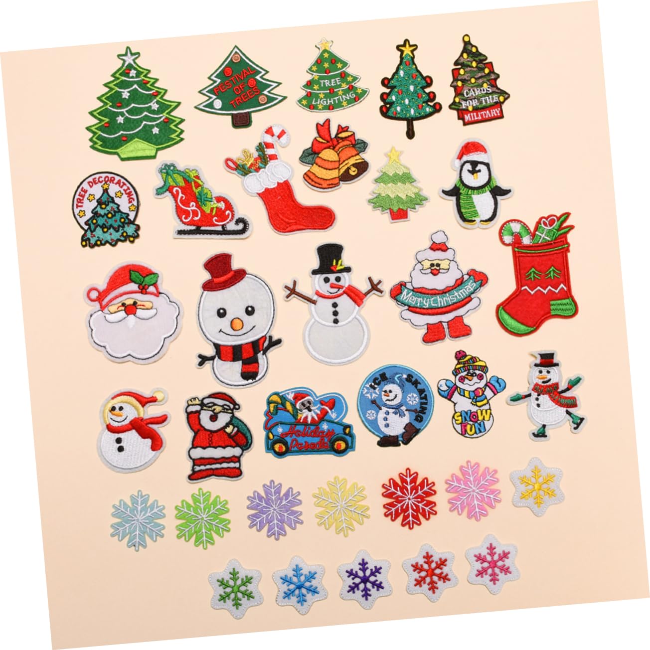 VILLCASE 3 Sets Stickpatches Auf Kleidung Für Weihnachtsdekor Zum Aufnähen Oder Aufbügeln Applikationen Für T-shirts Röcke Jeans 34 Stück * 3