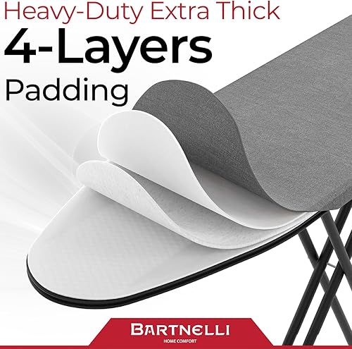 Miniatura 28 de Bartnelli by Rorets - Tabla de planchar clásica con nueva tecnología patentada EZ-Glide, fabricada en Europa, tabla de hierro premium con soporte