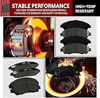 Vista 4 de Juego de 8 pastillas de freno de disco cerámico delanteras y traseras de repuesto para Hyundai Santa Fe Sport 2013-2018 (solo para 2.0L y 2.4L)
