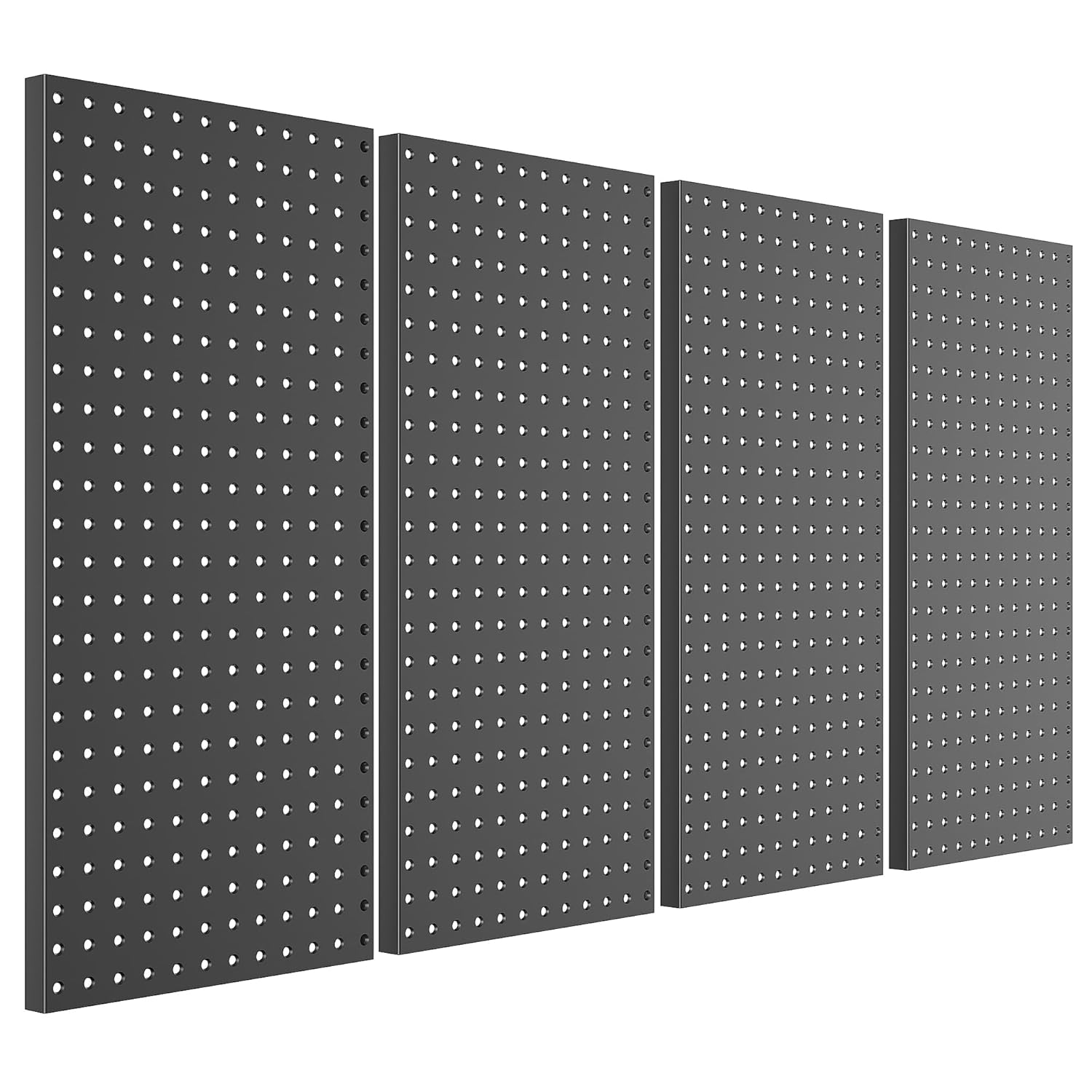 Pegboard Smith Metal Pegboard Panels 12" x 24", 4 Pack Black Wall Mounted Tool Organizer Boards, Heavy Duty Tool Storage Peg Board for Garage, Workbench, Office, Fits 1/4" Peg Hooks