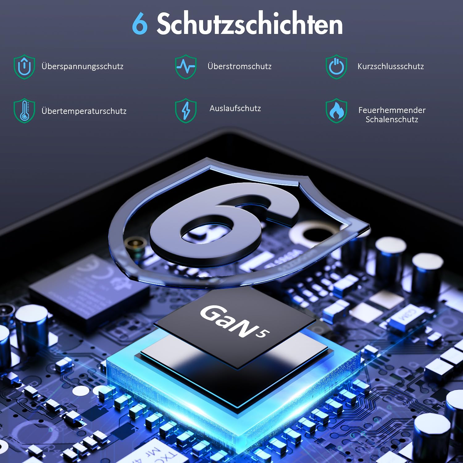 720W USB C Ladegerät: 8-Ports Schnellladegerät mit 5 USB-C und 3 USB-A, Dual-PD PPS Ladestation für Laptop, MacBook, iPad, Lautsprecher, iPhone 16/15/14 Serie, Samsung usw