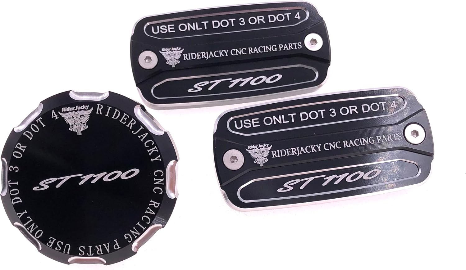 For Honda ST1100 From 1991 to 2003 96 1997 1998 1999 2000 2001 2002 Motorcycle Front Brake & Clutch and Rear Brakes Master Cylinder Fluid Reservoir Cover ST 1100 Accessories Modified Parts (Black)