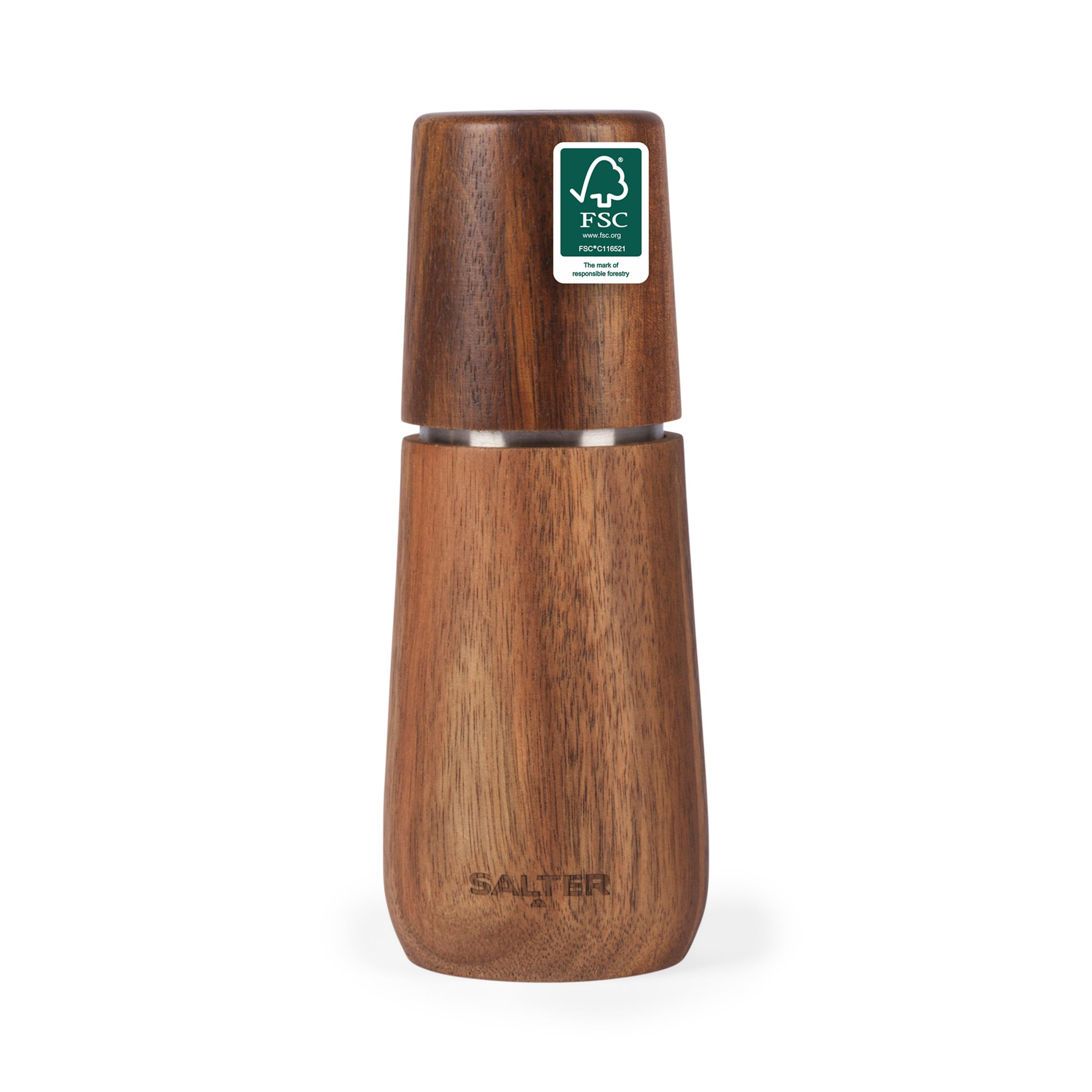 Salter Brown Edith Pepper Mill, Acacia Wood, Manual Grinder