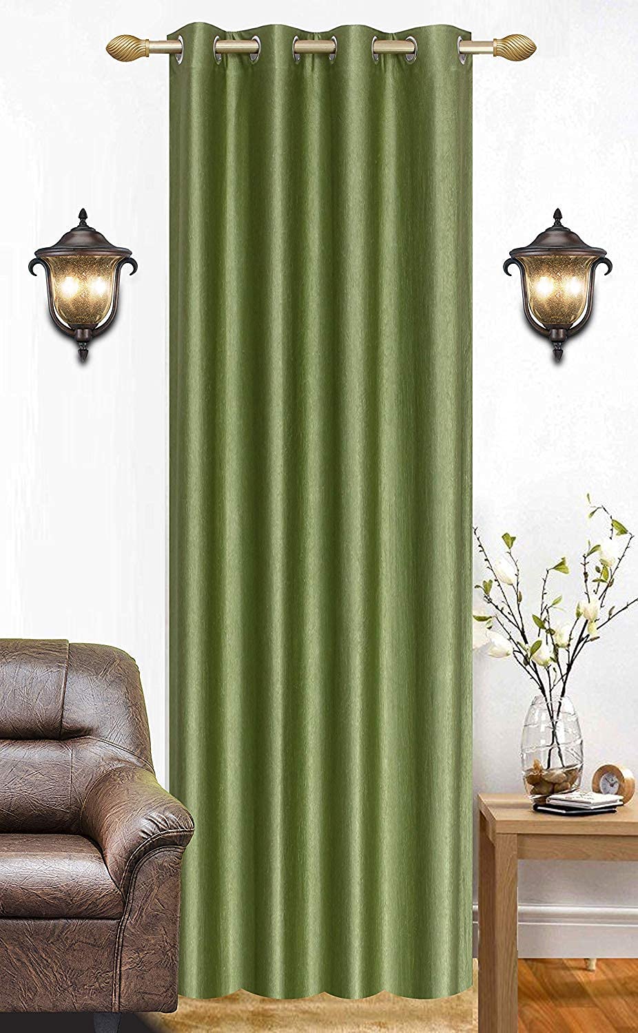 Radhey-Radhey Décor Modern Solid Long Crush Polyester Curtains Set of 1 pcs.