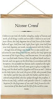 VinMea Canvas Hanging Nicene Creed Poster with Frames Wooden Hanger Art Hanging Banner Wall Canvas Home Decor onn80qsd2dhc