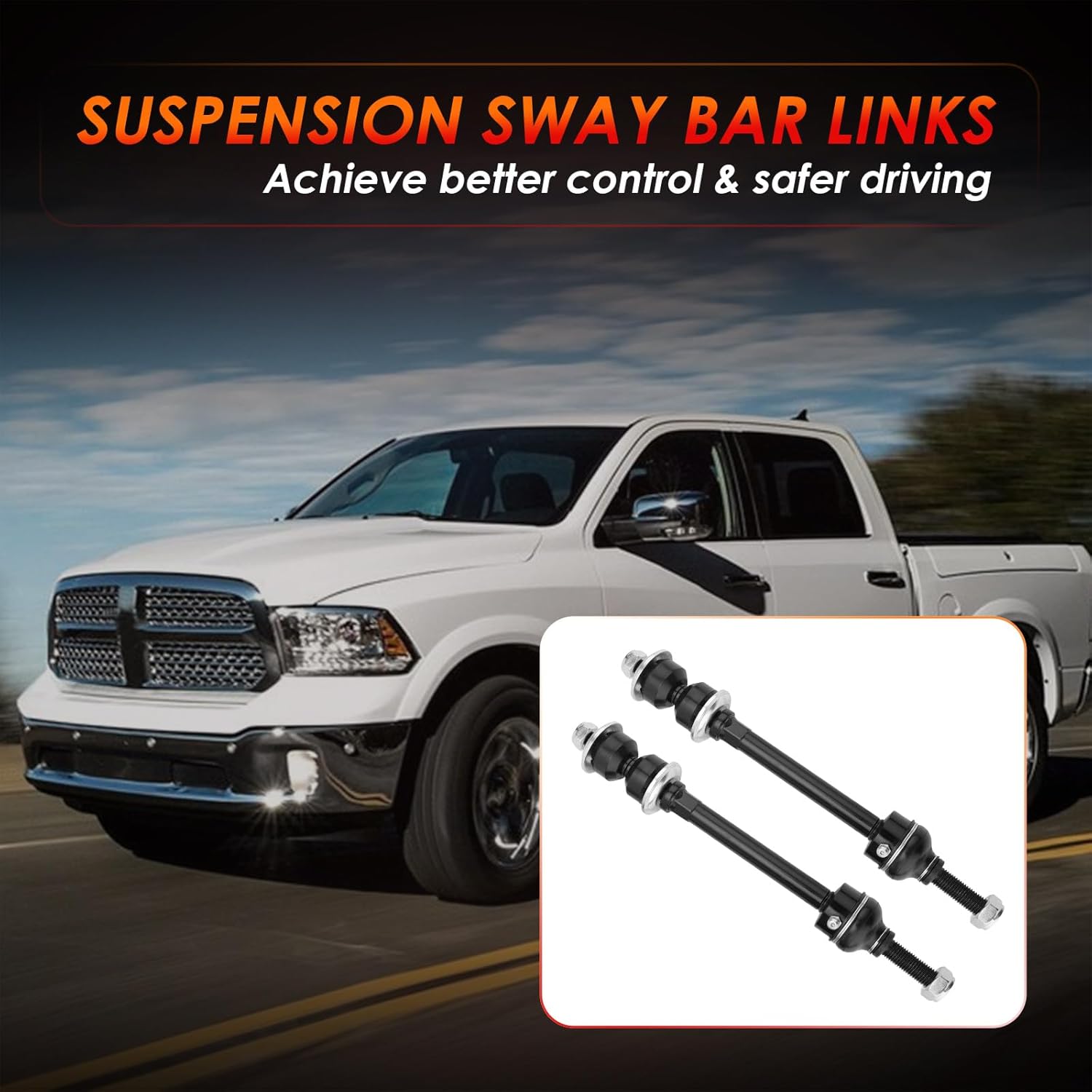 Front Sway Bar Stabilizer Links Suspension Kit 2 PCS Left & Right, Compatible With 2006-2018 Ram 1500, 2019-2021 Ram 1500 Classic, Replaces#: K80894