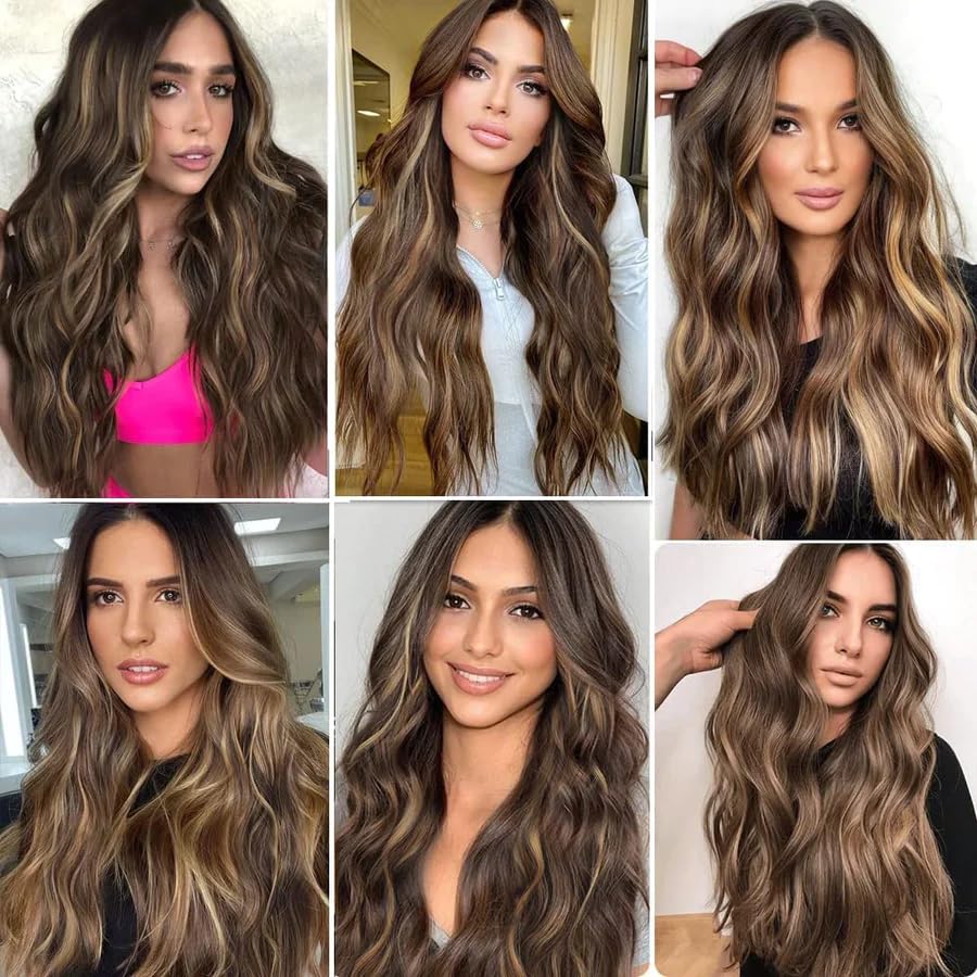 Miniatura 7 de Juego de extensiones de cabello con clip y cola de caballo, 3 piezas de extensiones de cabello con clip de 20 pulgadas y una extensión de cola de