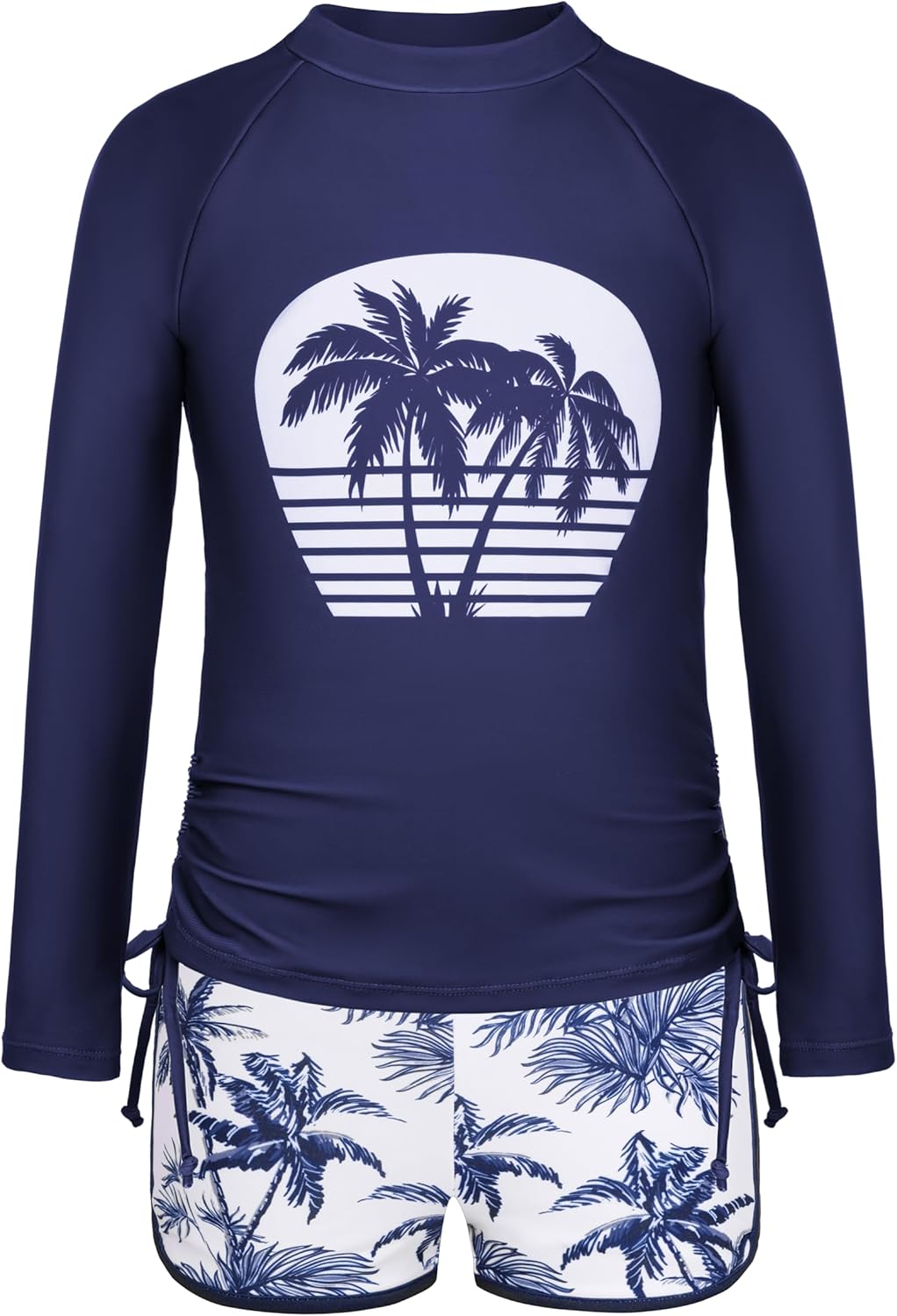 GRACE KARIN Girls Swimsuit Rash Guard Set Two Piece Long Sleeve Beach Summer Vacation Swimwear 7-14Y