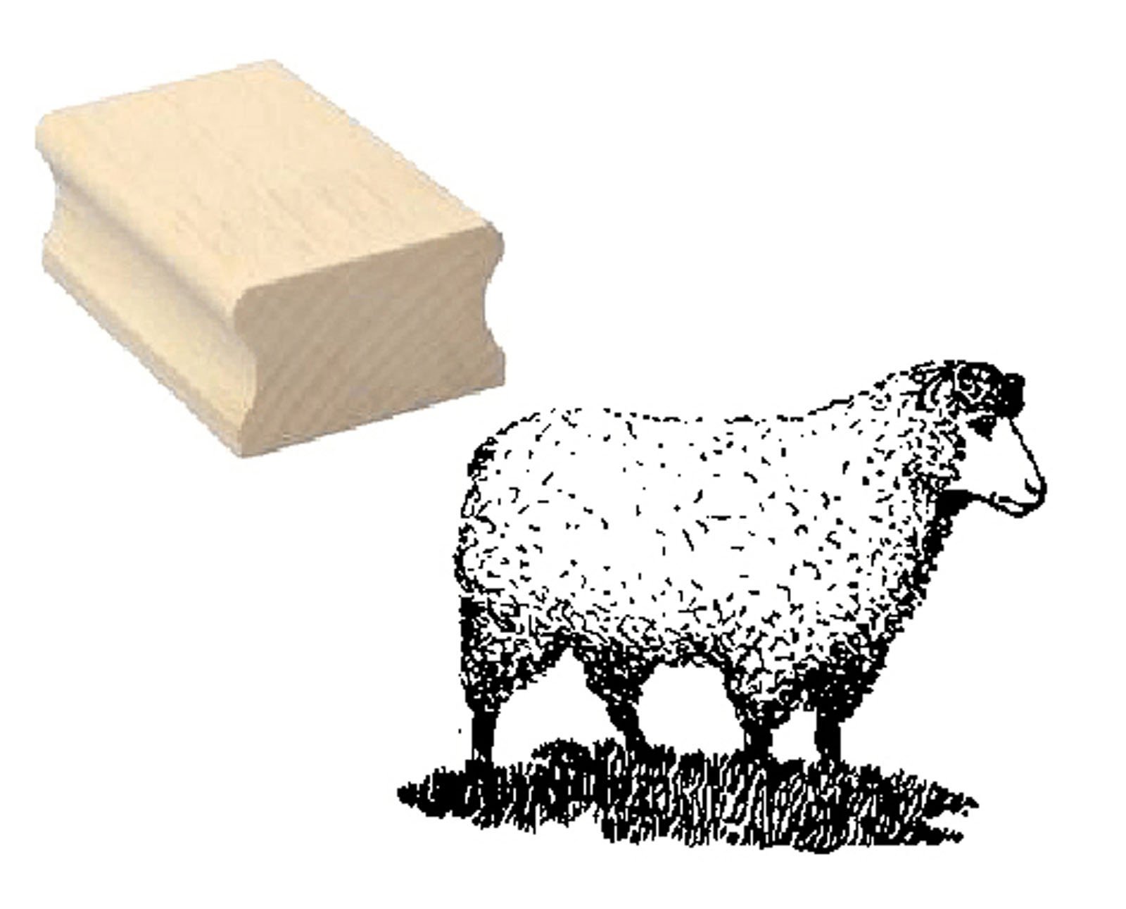 Dekolando Stamp Sheep In The Meadow Approx. 40 X 40 Mm