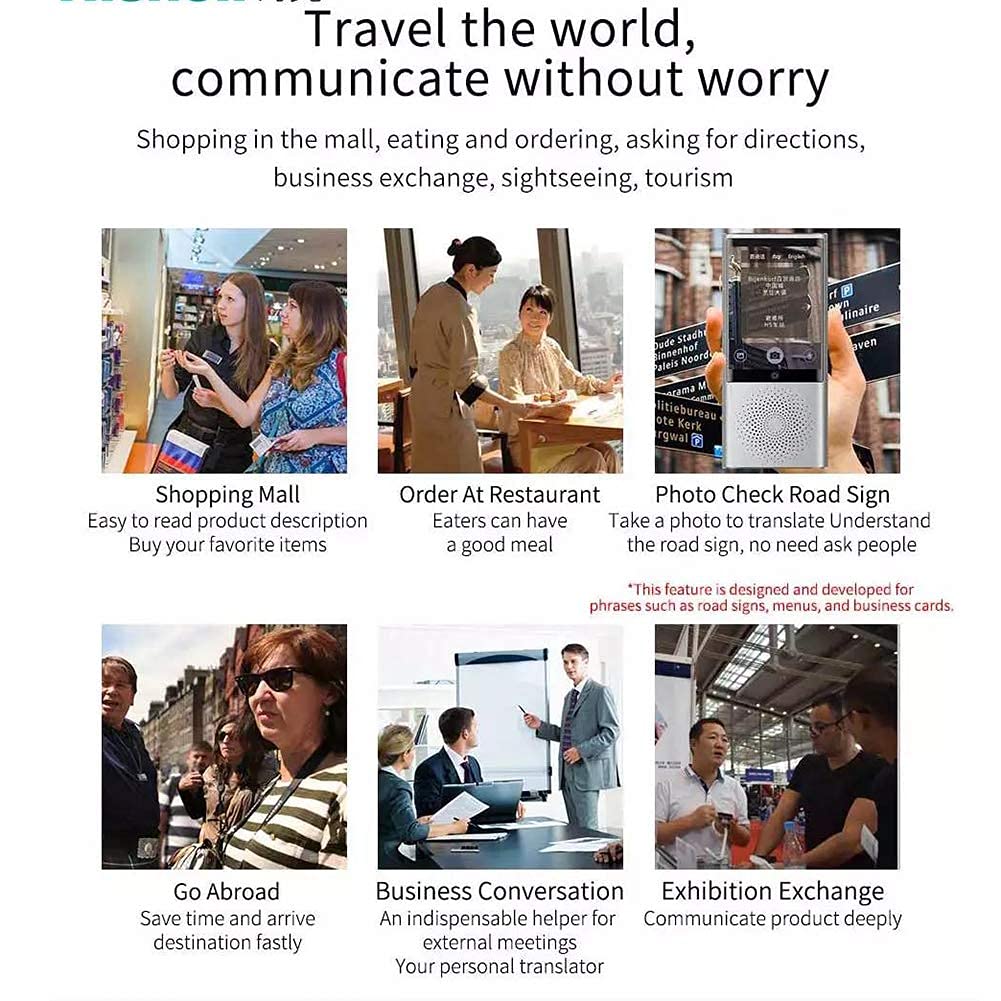 Dispositivo de traducción de idiomas inteligente, traducción bidireccional instantánea en 41 idiomas, con pantalla táctil de 2,4 pulgadas, para viajes, aprendizaje, negocios, Red Hello Yearn for