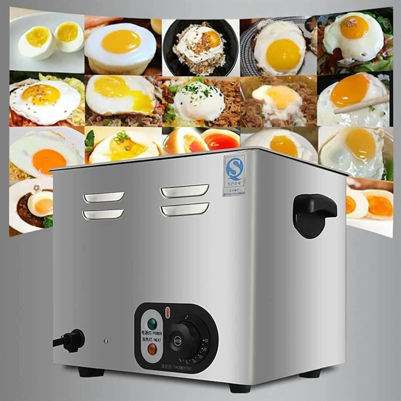 60 piezas de cocedor de huevos de aguas termales, máquina comercial inteligente para cocinar huevos, rango de control de temperatura de 30 a 110 °C, cocedor de huevos eléctrico para restaurante, 2600