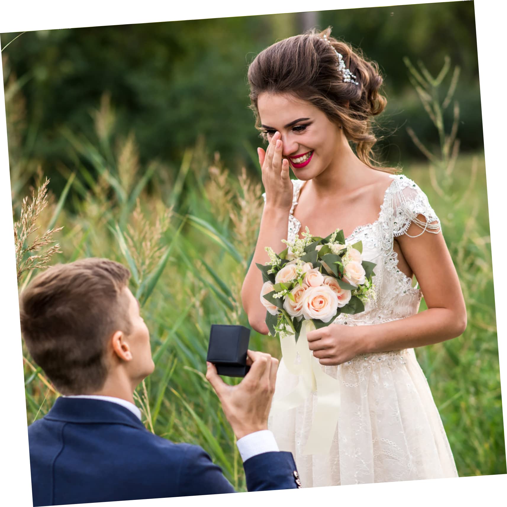 Abaodam 2 Pz Centrotavola Matrimonio Floreale Lancio Del Mazzo Damigella D'onore Che Tiene Il Mazzo Centrotavola Bouquet Di Fiori Arredamento Esterno Sposa Rosa Vaso Fiore Di Seta