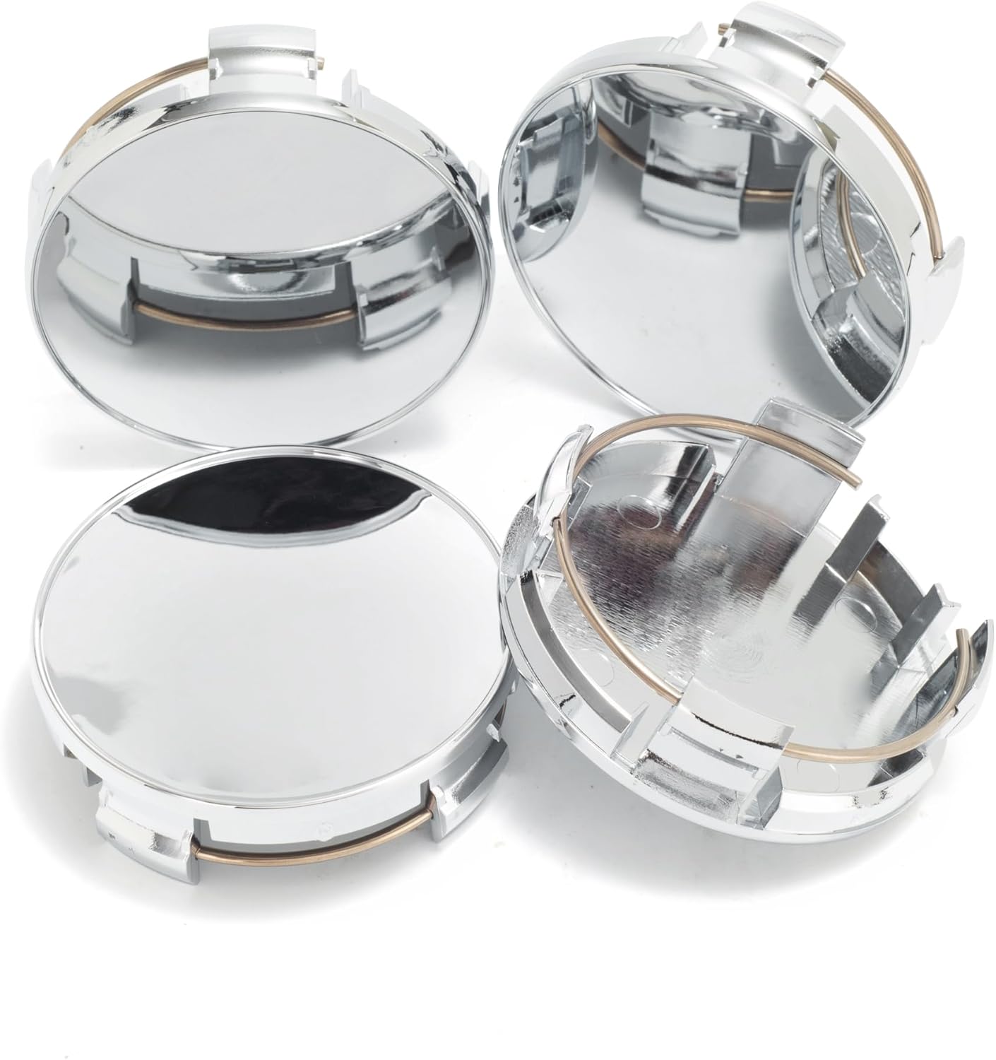 4Pcs 2.5in / 63.4mm Car Wheel Center Caps for 2000-2006 2015-2023 Camry​ 2015-2022 RAV4 2003-2008 2017-2018 Corolla Chrome Outer 2.5 in, Inner 2.28 in Snap-On Hub Caps