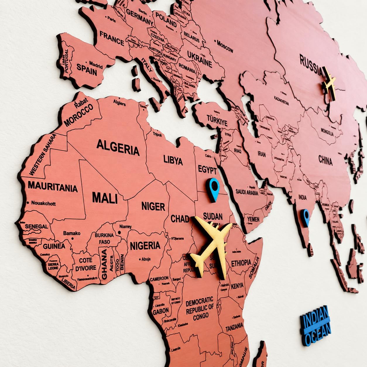 3D Wooden World Map Wall Decor - Travel Gift -4 3D Wooden World Map Wall Decor - Travel Gift -4