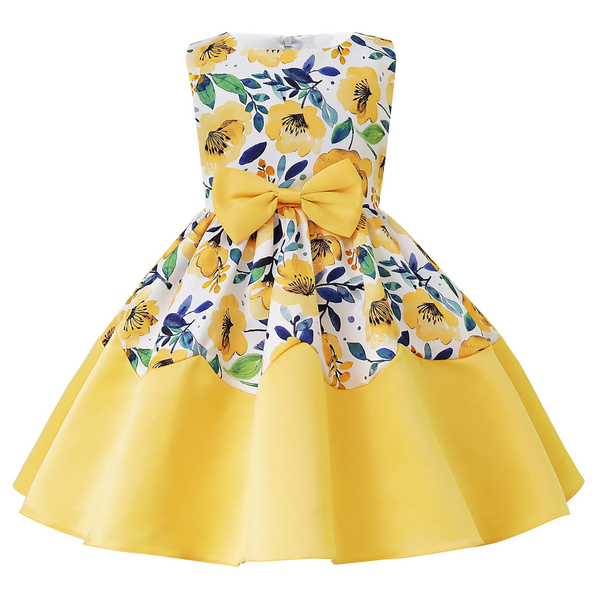 SEAUR Vestido de fiesta para niña, vestido de fiesta, vestido de bautizo, bowknot flor, concurso de boda, vestido de princesa, vestido de noche