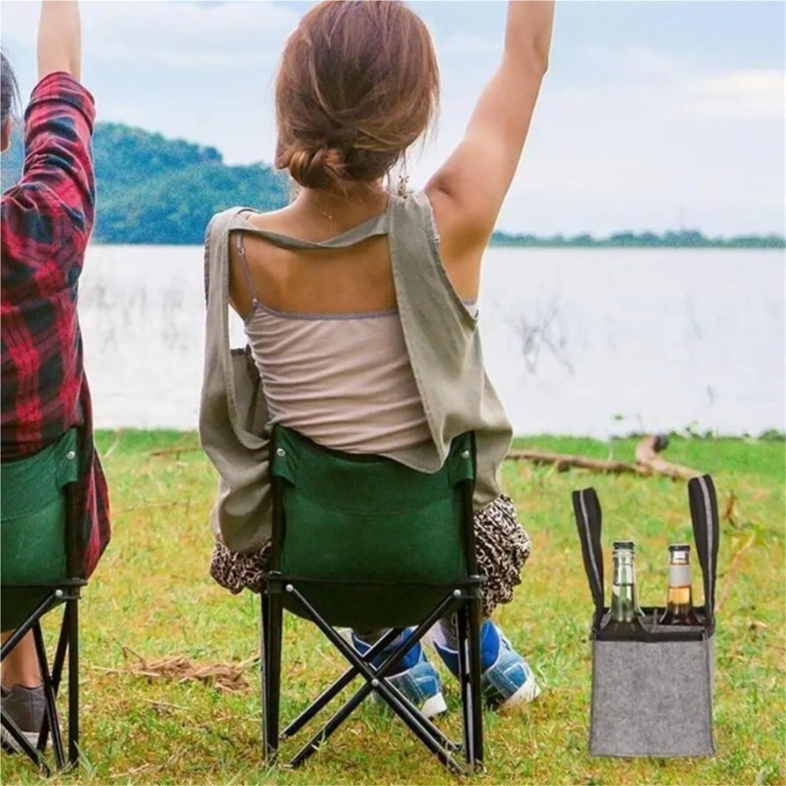 4PCS Portable 6 Compartments Wine Bottle Holder Bag Washable Multi-Purpose Felt with Handle Carrier Wedding für Wein & Bier