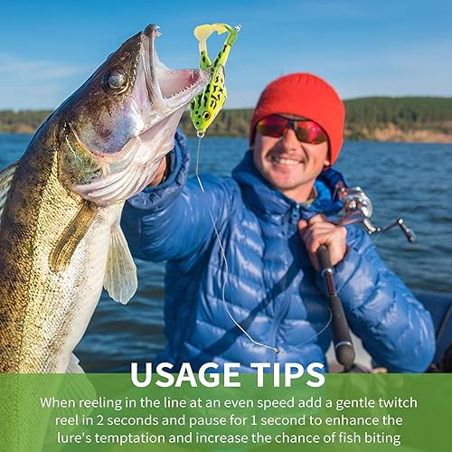 Miniatura 2 de Señuelos de pesca de rana realistas, 5 piezas de cebos de rana de agua suave de silicona Swimbait cebo de agua dulce cebo flotante de rana con