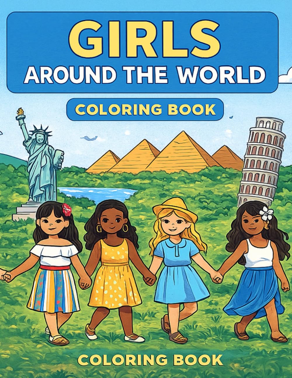 Girls Around The World: Coloring Book 1: Coloring Book