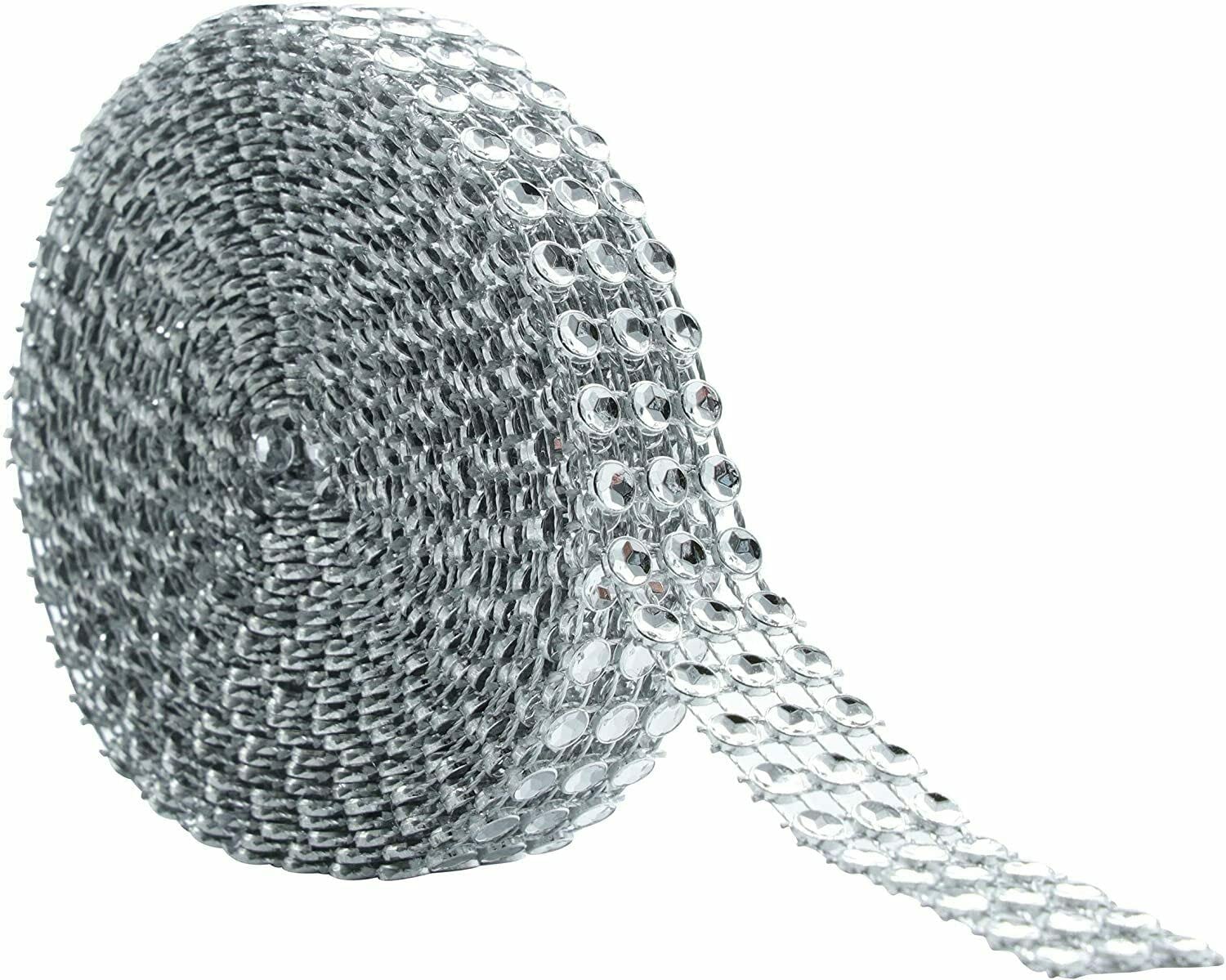 EliteKoopers 15mm Diamante Sparkly Rhinestone Effect Mesh Ribbon for Cake Trim (1 Meter)