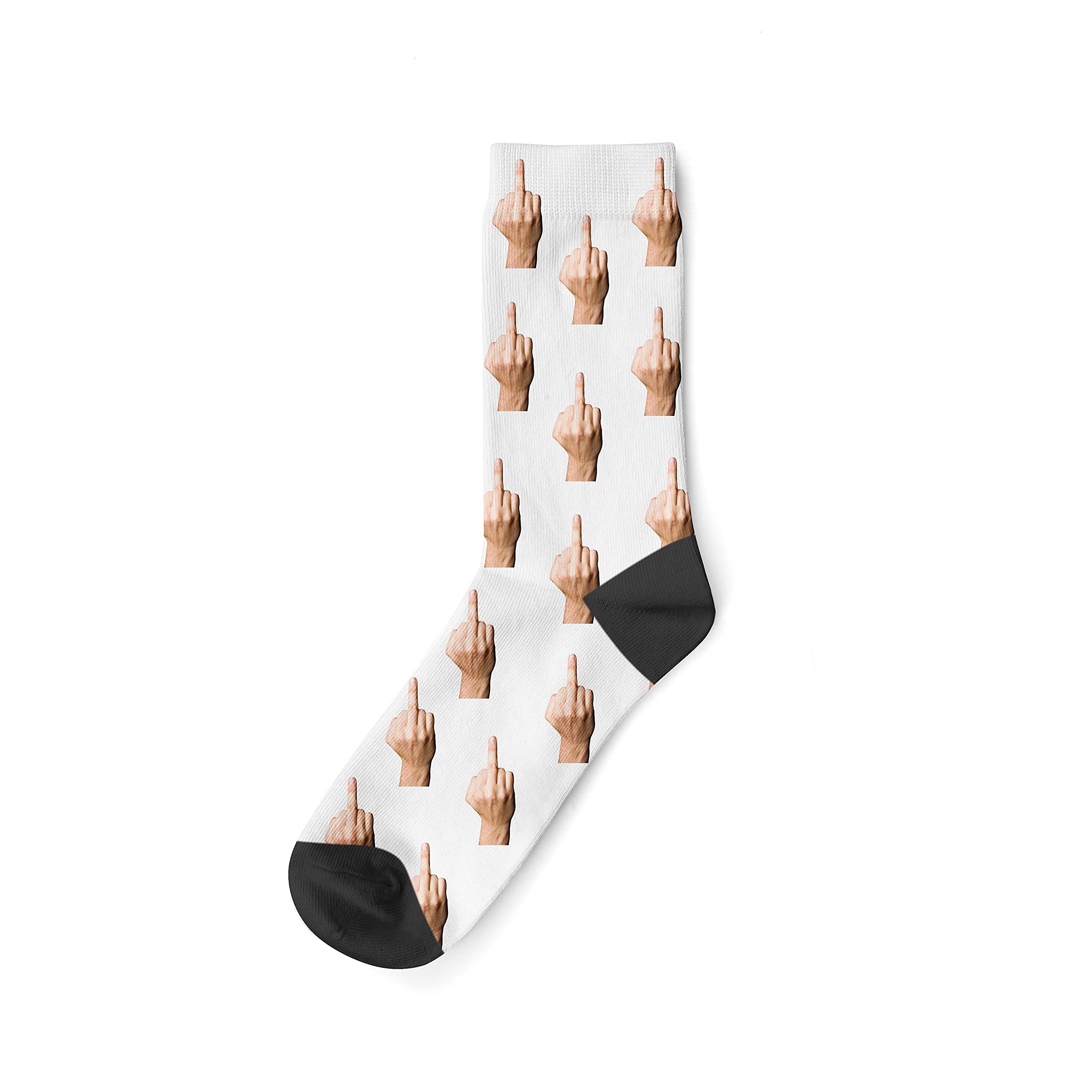 Banter Cards Unisex White Middle Finger Socks - Funny Socks - Socks - Socks - Funny Gifts - Rude Gifts