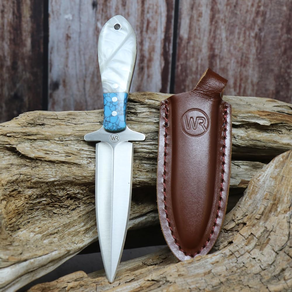 WHISKEY BENT HAT CO. Vaquero Dagger Traditional Fixed Blade Knife 440C Stainless Steel 3.5