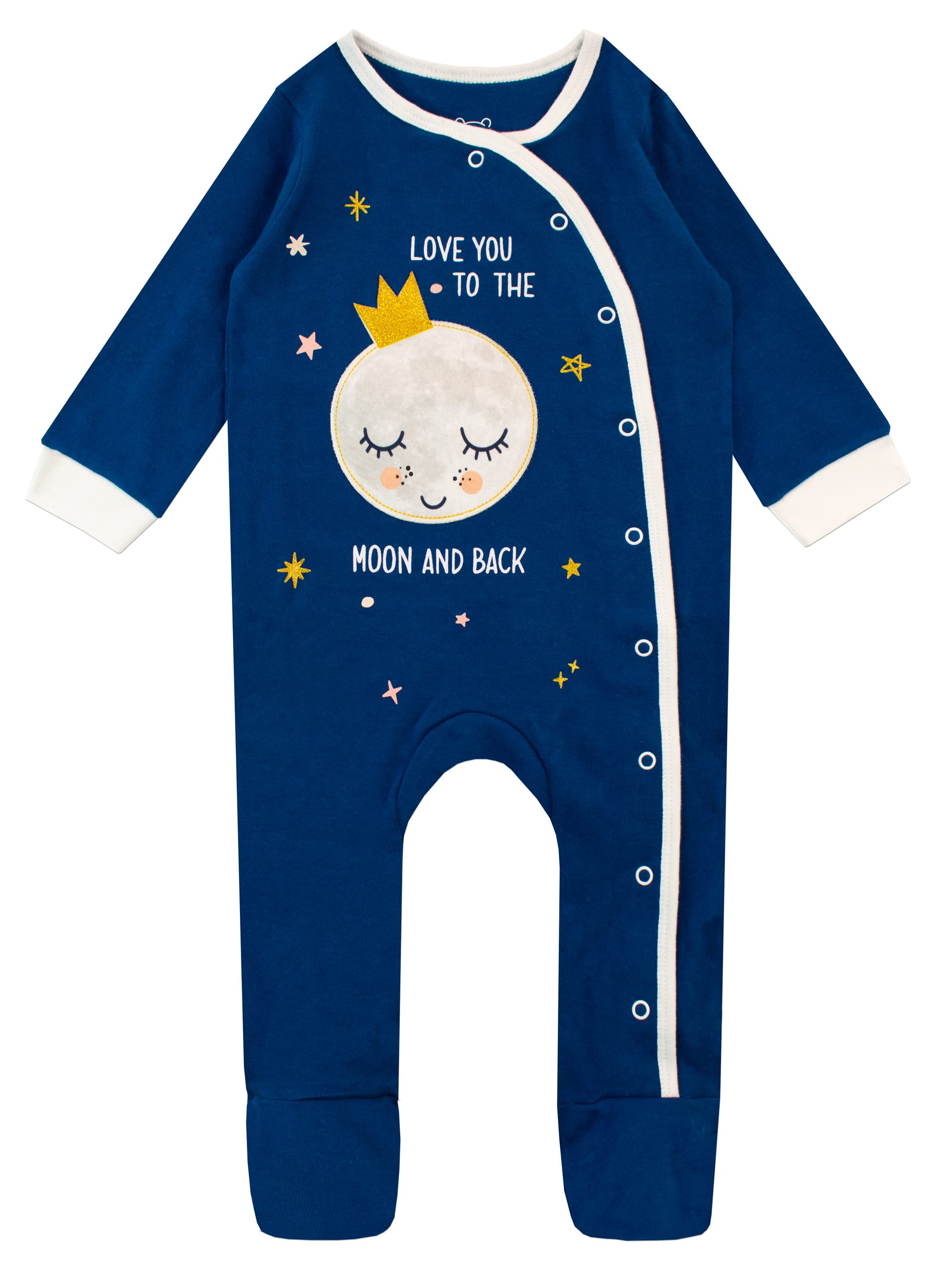 Harry Bear Baby Girl Sleepsuit Moon Blue 0-3 Months