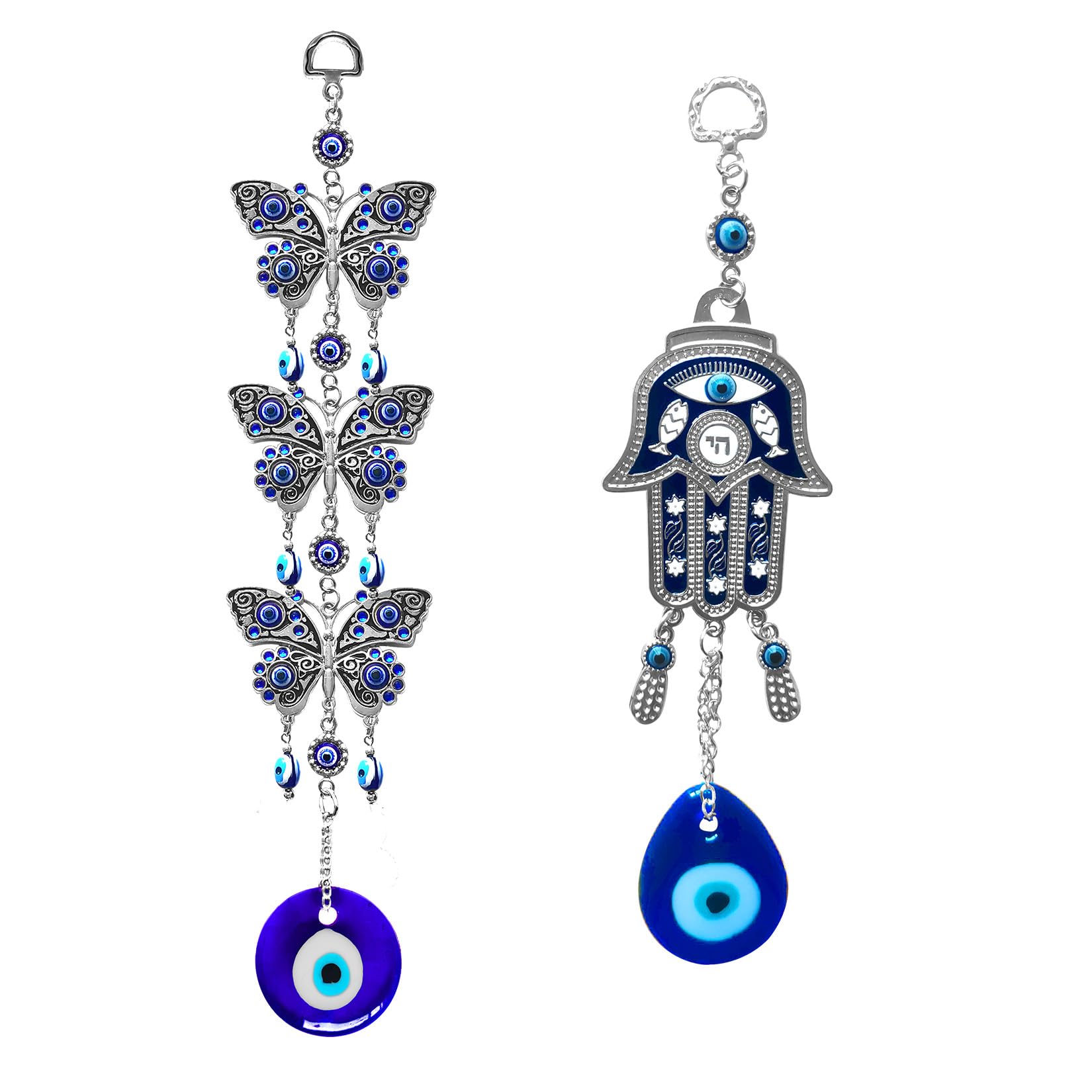 Mauvais oeil turc bleu hamsa papillon decoration voiture pour retroviseur