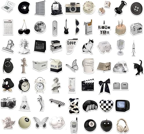 Miniatura 3 de Educatgame Calcomanías estéticas para botellas de agua 61 unidades calcomanías estéticas plateadas de vinilo impermeable calcomanías estéticas