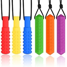 Sensory Chew Necklaces for Autistic Chewers, Food Grade Silicone Made Oral Motor Chew Toys & Hand Fidgets for Autism, ADHD, SPD, Anxiety or Special Needs