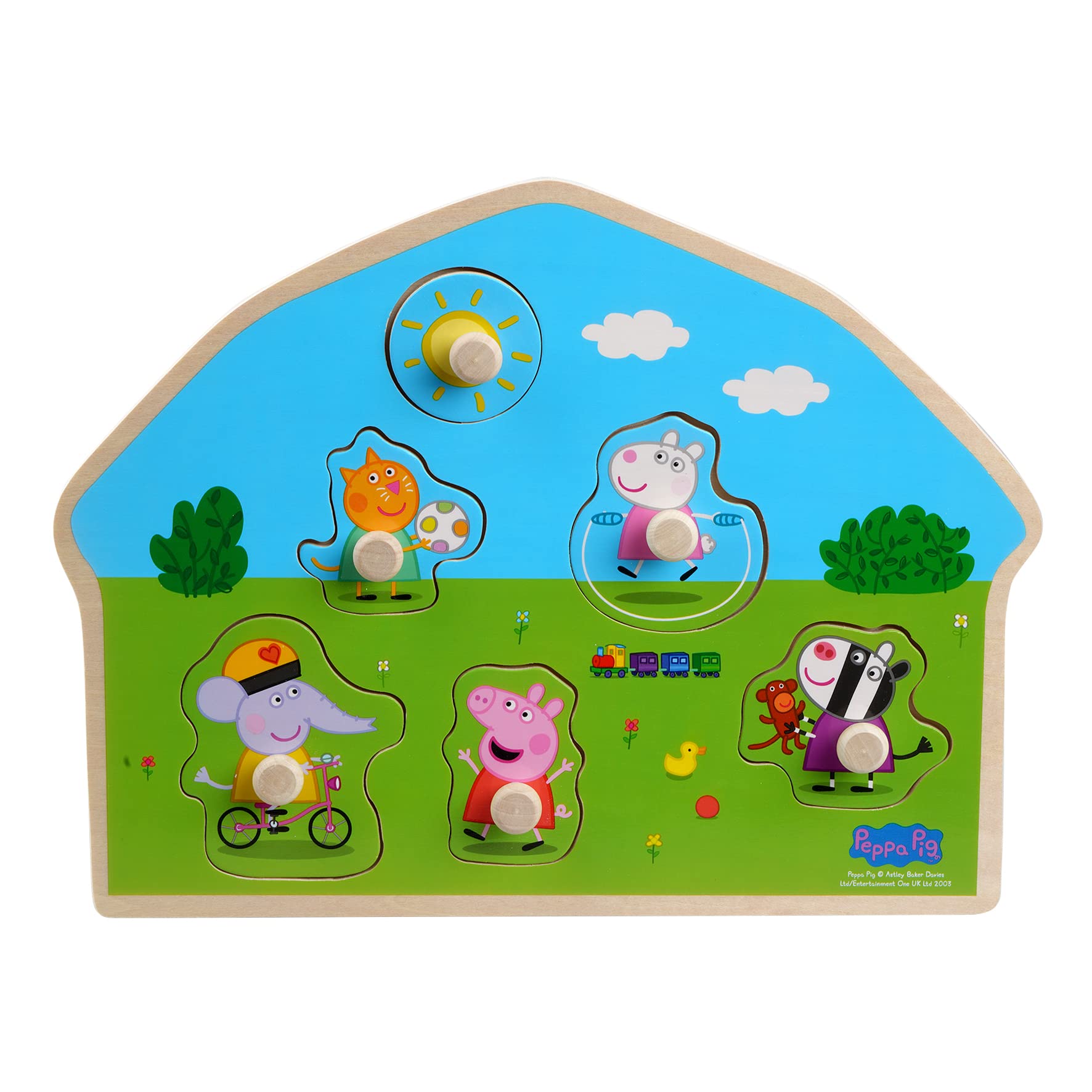 Barbo Toys Peppa Wooden Knob Puzzle - Playground