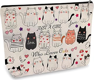 DOOX Bolsas de maquillaje para gatos con forr...