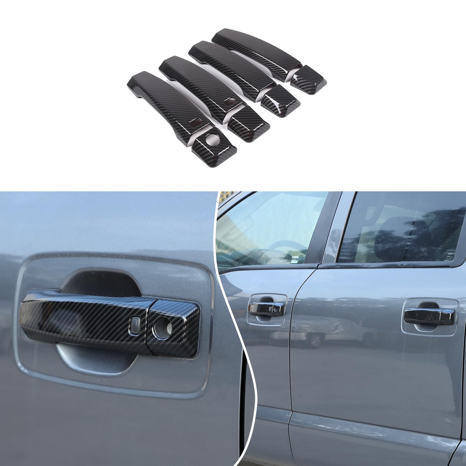 Exterior Door Handle Trim Cover Fit for Nissan Titan 2016-2023, ABS Door Handle Cover Front Rear Outer Door Handle Protector Trim Cover Accessories,