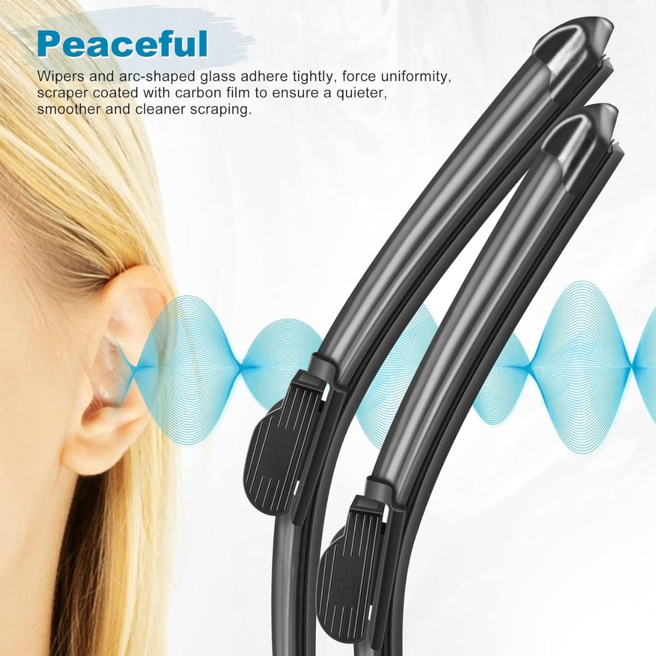 ROYALTECH Frameless Rubber Car Wiper Blades Set of 2 Compatible with (Swift (2014-2017) (D-21,P-19)) - Image 3 thumbnail