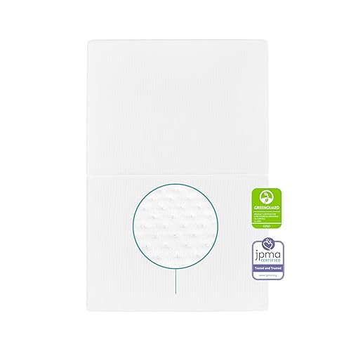 Protector de colchón, ajuste ideal para corrales de 38 x 26 pulgadas, certificado JPMA y Greenguard Gold, blanco