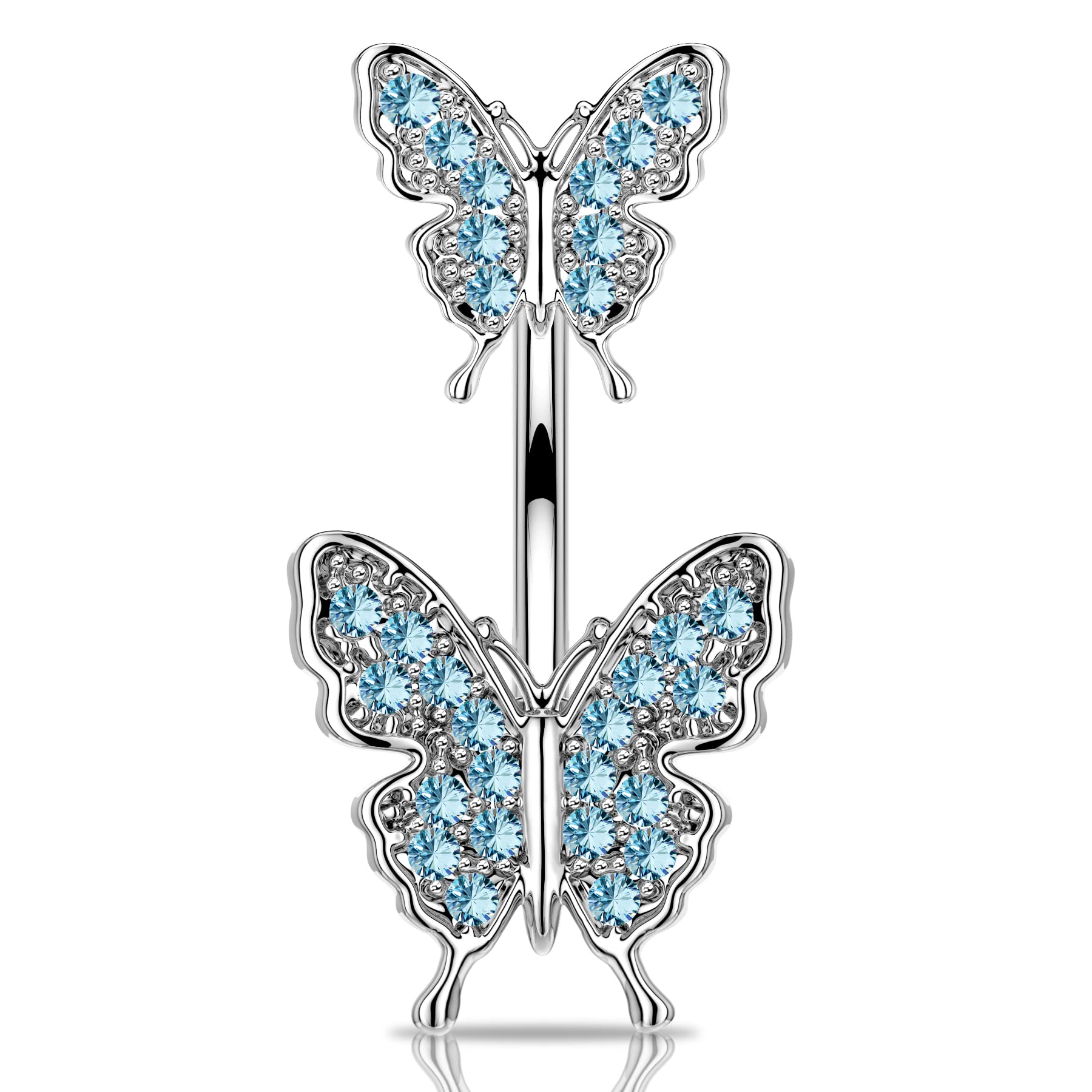 Buy Belly Bars Navel Bar Butterfly Belly Button Bar 14G Belly Rings