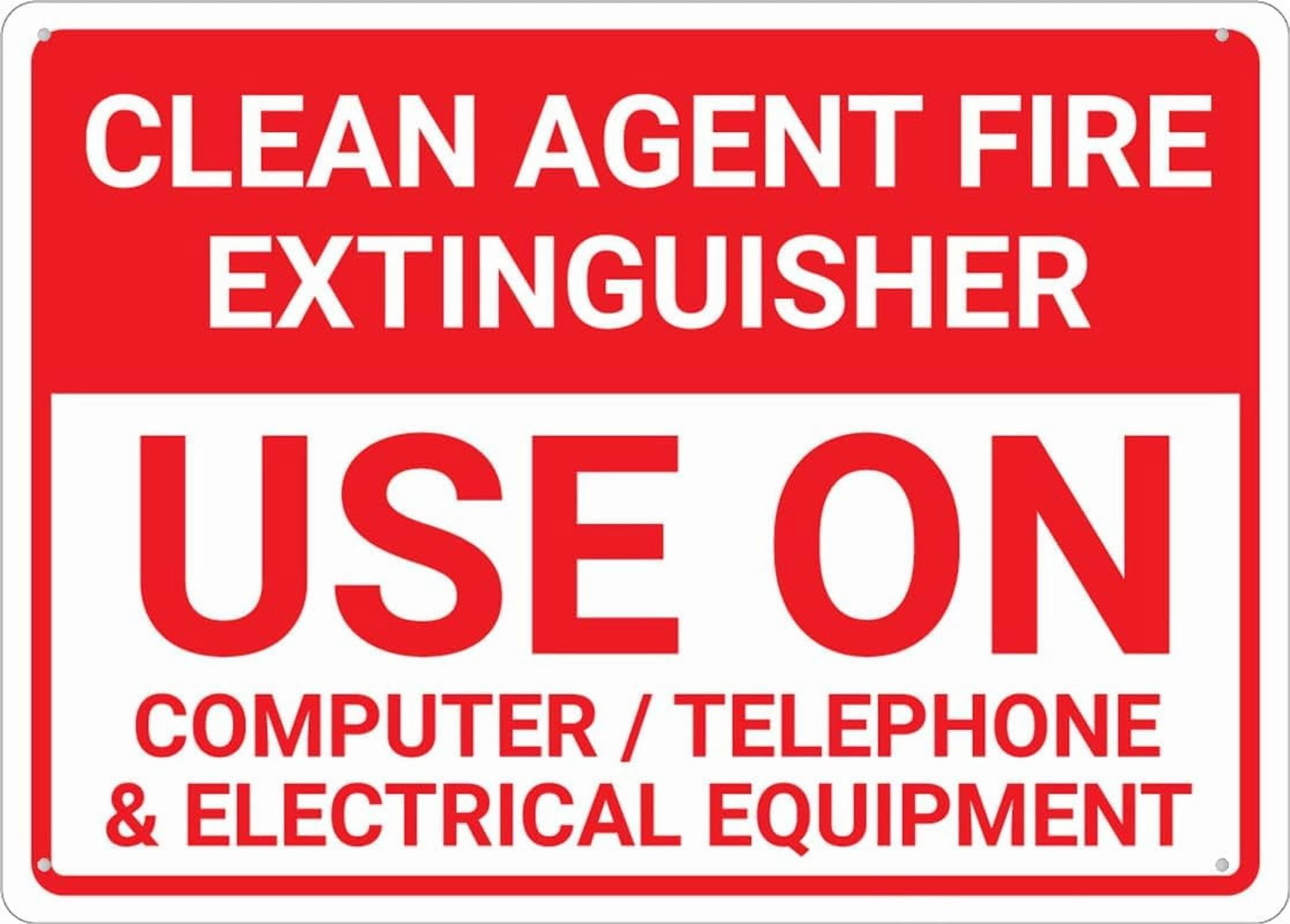 (2-Pack) Metal Tin Sign Clean Agent Fire Extinguisher Sign 12X8 Inch Uv Ink Printed For House And Business
