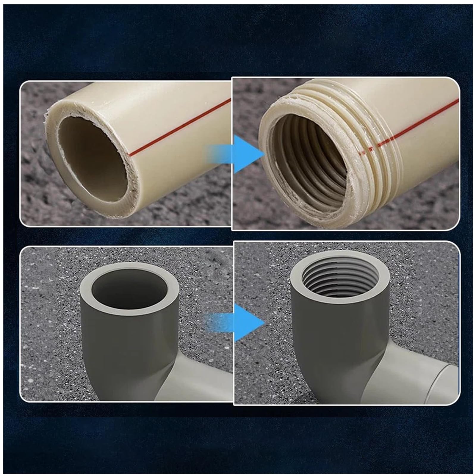 Filiera Per Filettatura 1/2" DN15 3/4" DN20 Maschi Kit Filettatura Maschio Femmina Per Tubi Idraulici