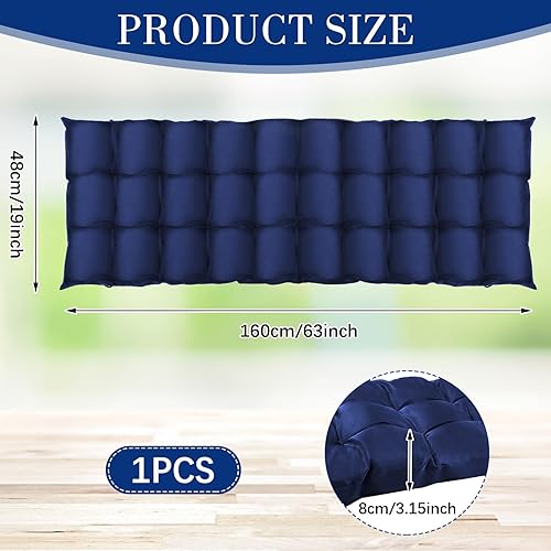 Miniatura 2 de Thyle Cojines de repuesto para columpio de banco de 63 x 19 pulgadas, cojines impermeables para muebles de patio de 2 a 3 plazas, cojín de grosor de