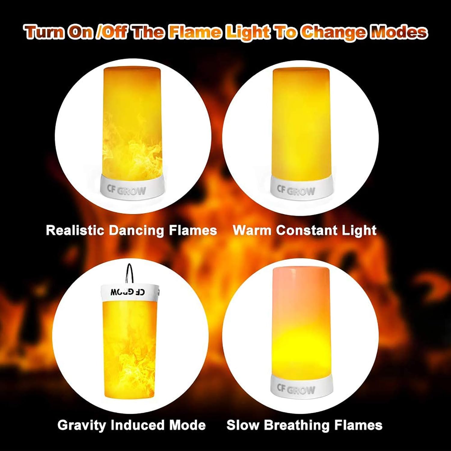 LED Flame Effect Light,USB Rechargeable Outdoor Flame Table Lamp Waterproof Dimmable 4 Modes Lantern,Flame Lamp with Gravity Sensing Effect IR Wireless Remote&Timer,for Halloween Room Party Bar Decor : Tools & Home Improvement